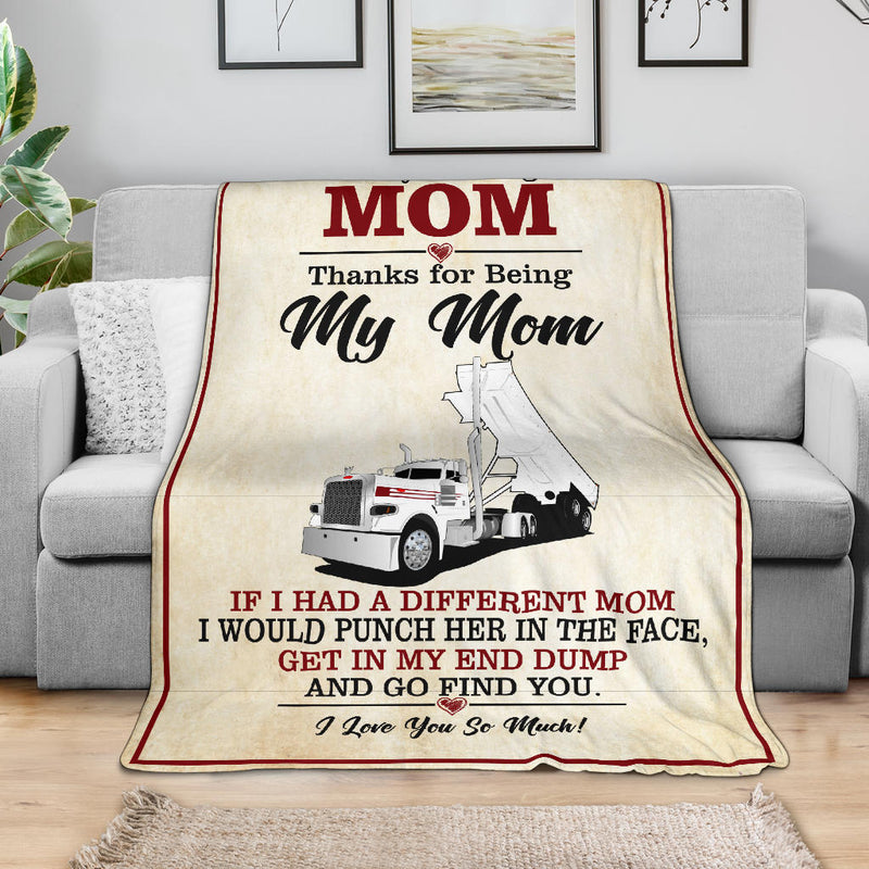 To My Amazing Mom Blanket - Peterbilt Day Cab End Dump