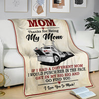 To My Amazing Mom Blanket - Day Cab Peterbilt
