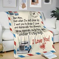 Dear Mom Postage Stamp Blanket - Mother's Day - Peterbilt - Free Shipping
