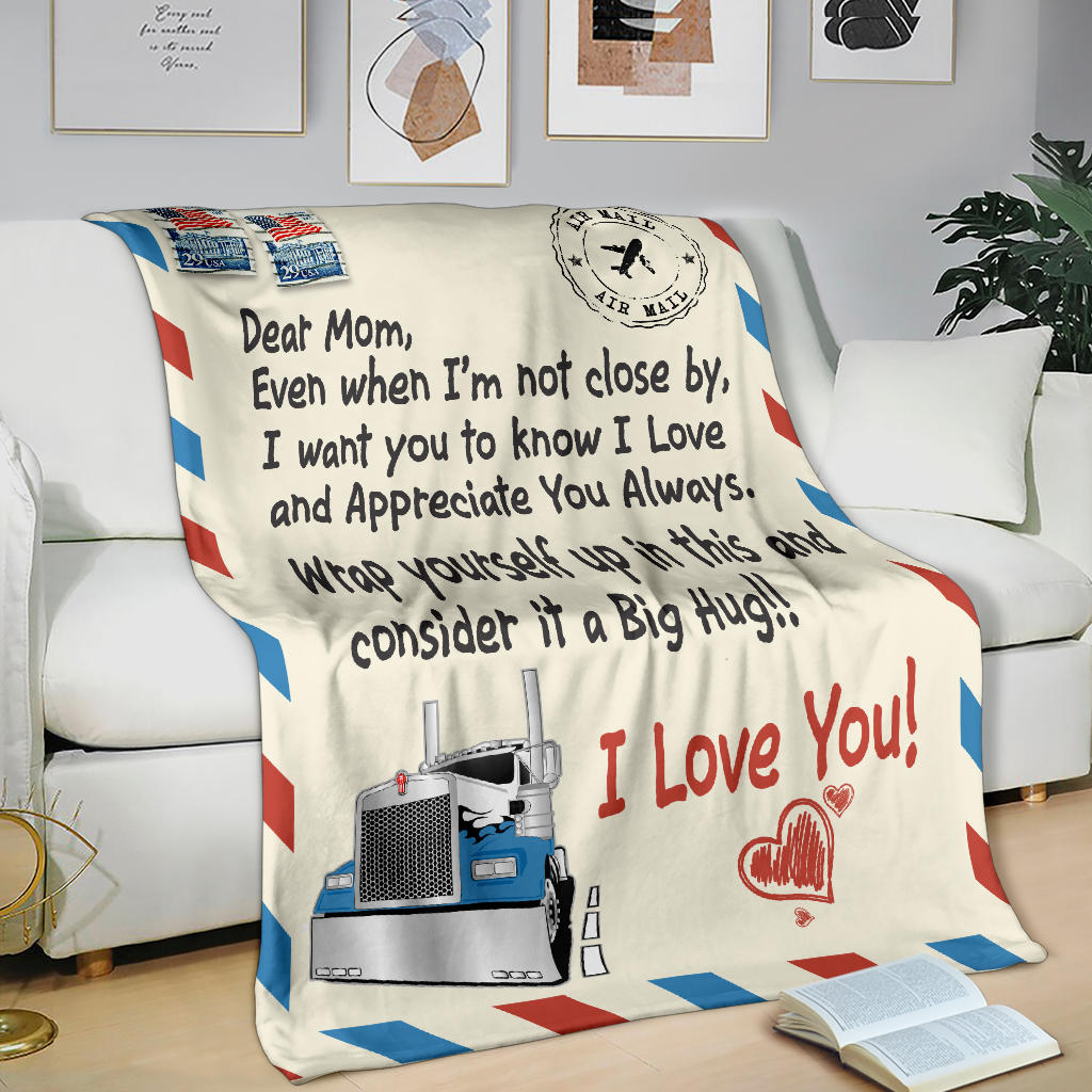 Dear Mom Postage Stamp Blanket - Mother's Day - Kenworth