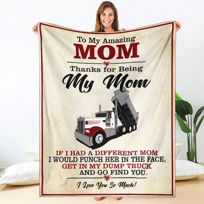 To My Amazing Mom Blanket - Kenworth Dump Truck