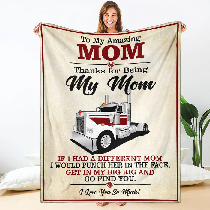To My Amazing Mom Blanket - Kenworth W900 Day Cab