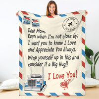 Dear Mom Postage Stamp Blanket - Mother's Day - Peterbilt - Free Shipping