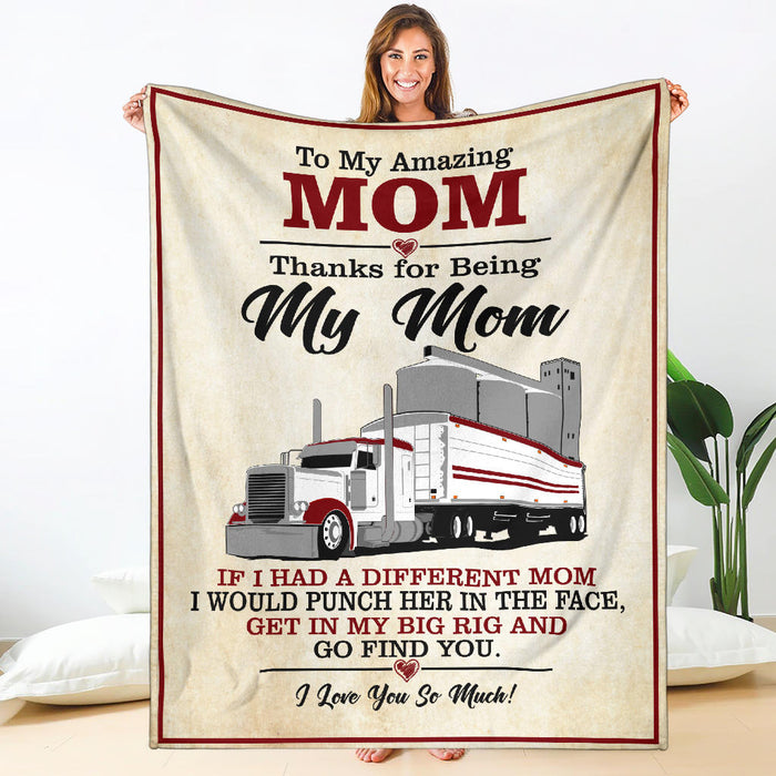 To My Amazing Mom Blanket - Peterbilt Grain Hauler