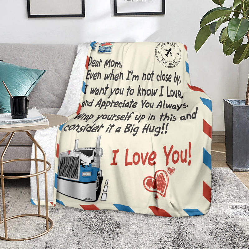 Dear Mom Postage Stamp Blanket - Mother's Day - Kenworth
