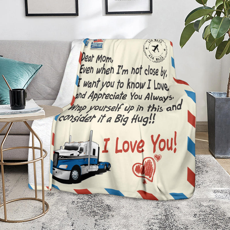 Dear Mom Postage Stamp Blanket - Mother's Day -Kenworth T660