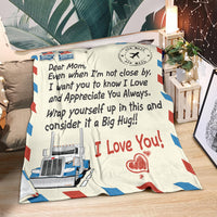 Dear Mom Postage Stamp Blanket - Mother's Day - Peterbilt - Free Shipping