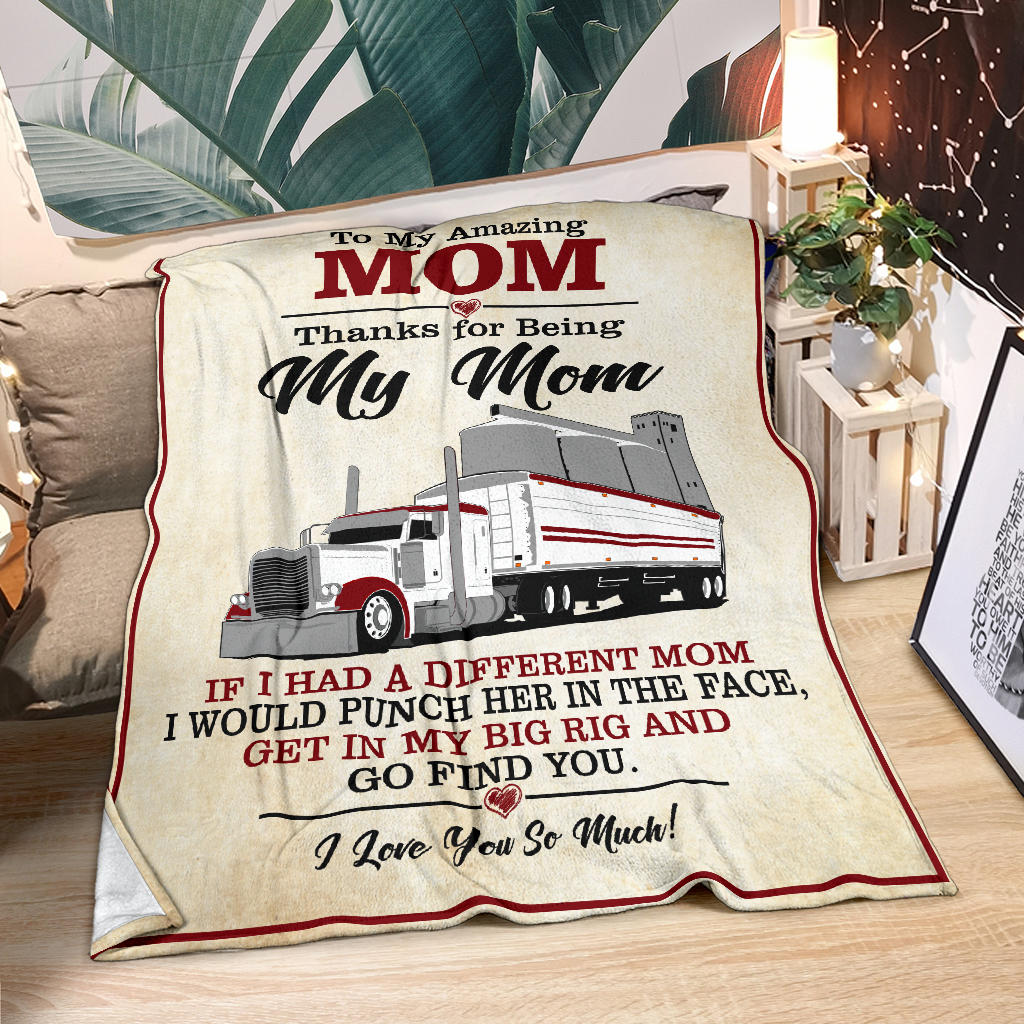 To My Amazing Mom Blanket - Peterbilt Grain Hauler
